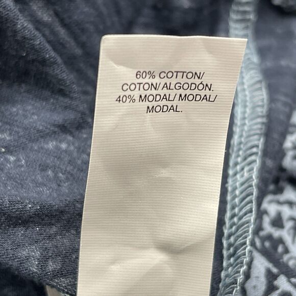 Lucky Brand Top Womens 1X Floral Paisley Blue 3/4 Sleeve Cotton Modal NEW W Tags - Picture 9 of 10